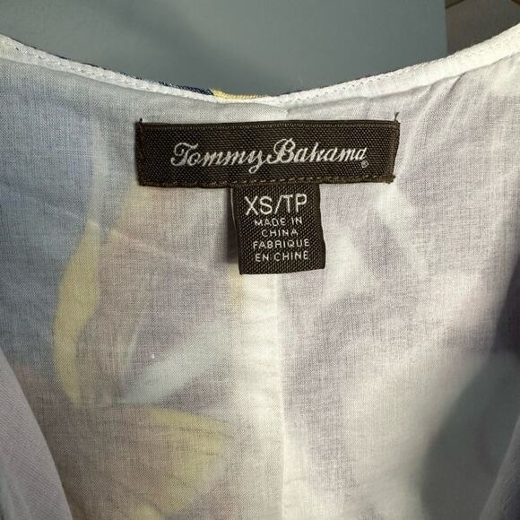 Tommy Bahama Palm Leaves Linen Shift Mini Dress Tropical Vacation Hawaiian XS - Picture 3 of 5